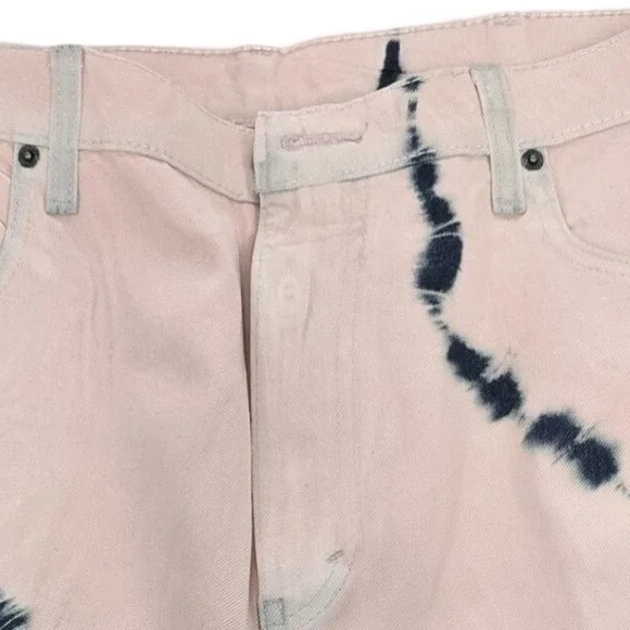 Levi's 569 Loose Straight Shorts Pink‎ Black Tie Dye Mens 38 - Picture 4 of 13